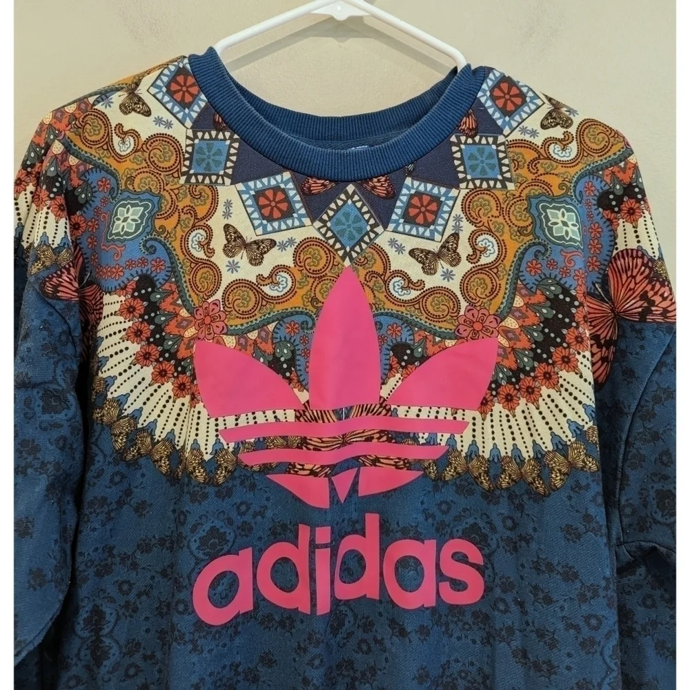 Adidas x Farm Rio Borbomix Butterfly Crewneck Pocket Pullover Size XS